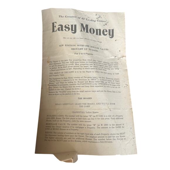 Vintage 1973 Milton Bradley Easy Money Board Game Complete Set Finance Strategy - Picture 3 of 5